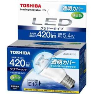 東芝 LED電球 E-CORE（イー・コア） 昼白色相当 E17口金 ミニクリプトン形 クリヤータイプ 全光束420lm LDA5N-E17／C