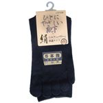 紳士シルク5本指ソックス ネービー 24-26cm