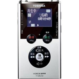 東芝 ICレコーダー Voice Bar 内蔵メモリー2GB シルバー TY-VRS701（S）