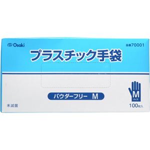 オオサキ プラスチック手袋 パウダーフリー M 100枚入