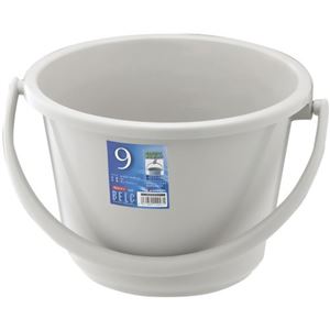 ベルク 広口バケツ 9WB ライトグレー 9L