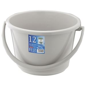 ベルク 広口バケツ 12WB ライトグレー 12L