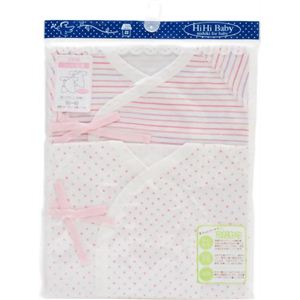 新生児 コンビ肌着 2枚組 ピンク