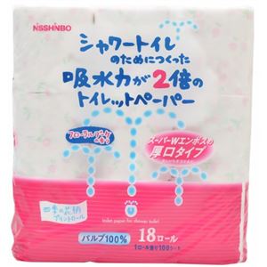 シャワートイレのためにつくった吸水力が2倍のトイレットペーパー フローラルブーケ・四季の花柄 18ロール（ダブル）