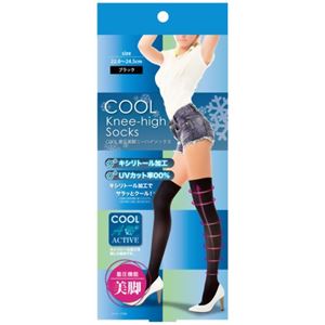 COOL 着圧美脚ニーハイソックス ブラック 22.0cm-24.5cm