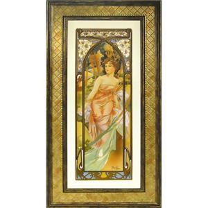 ユーパワー Alphonse Mucha アルフォンスミュシャ Gel加工アートフレーム 朝の目覚め AM-17001