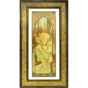 ユーパワー Alphonse Mucha アルフォンスミュシャ Gel加工アートフレーム 夜の安らぎ AM-17004