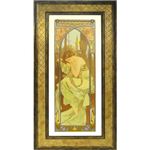 ユーパワー Alphonse Mucha アルフォンスミュシャ Gel加工アートフレーム 夜の安らぎ AM-17004