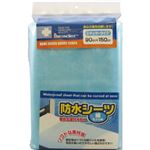 （まとめ買い）リーダー 防水シーツ レギュラータイプ 綿パイル地 90cm×150cm ブルー×2セット