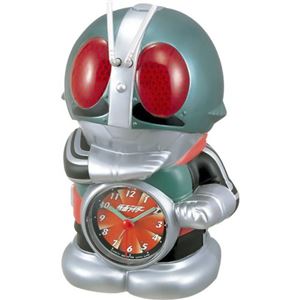リズム時計 キャラクタークロック 仮面ライダー 緑メタリック 4SE502RH05 - 拡大画像