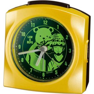 リズム時計 キャラクタークロック ワンピース トラファルガー・ロー グリーンパール色（集光樹脂） 4SE436MN33 - 拡大画像