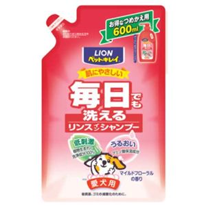 毎日でも洗えるリンスインシャンプー つめかえ用 愛犬用 フローラルの香り600ml