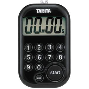 （まとめ買い）タニタ デジタルタイマー100分計 TD-379-BK ブラック×4セット - 拡大画像