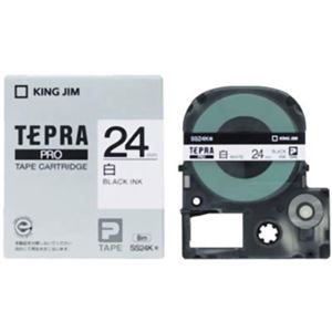 （まとめ買い）キングジム テプラPROテープ SS24K(白/黒文字 24mm幅)×3セット - 拡大画像