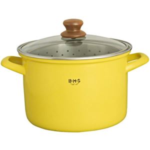 富士ホーロー B・M・S パスタポット 22cm 5.6L バスケット付 イエロー BMP-22P・Y
