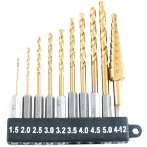E-Value 六角軸ドリル&ステップドリル 10PCSセット