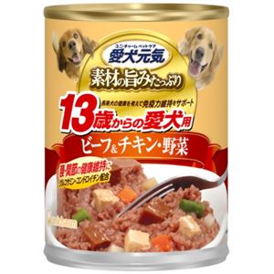愛犬元気缶 13歳からの愛犬用 ビーフ&チキン・野菜 375g