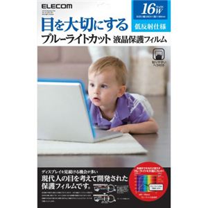 エレコム ブルーライトカット液晶保護フィルム 低反射仕様 16インチワイド用 EF-FL16WBL