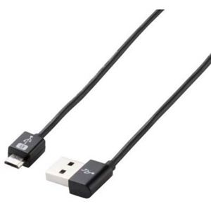 エレコム スマートフォン用microUSBケーブル L型(左方向) 1.0m ブラック MPA-AMBL10BK