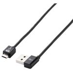 エレコム スマートフォン用microUSBケーブル L型(左方向) 1.0m ブラック MPA-AMBL10BK