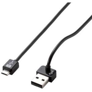 エレコム スマートフォン用microUSBケーブル L型(上方向) 1.0m ブラック MPA-AMBU10BK