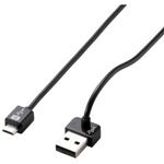 エレコム スマートフォン用microUSBケーブル L型(上方向) 1.0m ブラック MPA-AMBU10BK