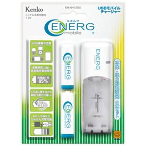 エネルグ ニッケル水素充電池 単3形充電池(2000mAh)×2本+USBモバイルチャージャー EM-NH120S