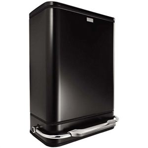 simplehuman ダストボックス スチールバー レクタンギュラーステップカン 38L ブラック CW2002