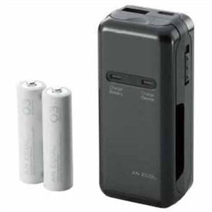 エレコム iPhone用モバイルバッテリー(充電池2本付) iPhone4/3GS/3G対応 ブラック DE-A01N-1905BK