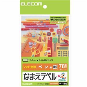 エレコム フォト光沢 なまえラベル ペン用 極小 12×6mm EDT-KNM19