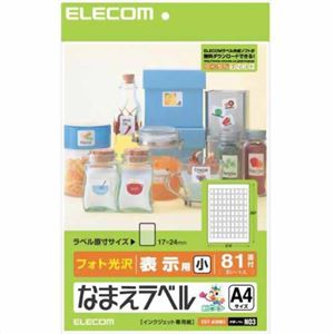 エレコム フォト光沢 なまえラベル 表示用 小 17×24mm EDT-KNM3