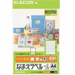 エレコム フォト光沢 なまえラベル 表示用 大 24×33mm EDT-KNM4