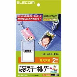 エレコム 超光沢紙 なまえキーホルダー 長方形型 EDT-NMKH2