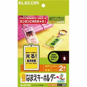 エレコム 反射なまえキーホルダー 長方形型 EDT-NMSKH2