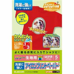 エレコム アイロンプリントペーパー カラー生地用 洗濯に強いタイプ はがきサイズ 5枚入 EJP-SCPH2