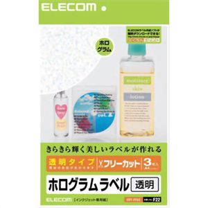 エレコム ホログラムラベル フリーカット A4 透明 3枚入 EDT-FFGC