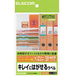 エレコム キレイにはがせるラベル スーパーファイン紙 フリーカット はがきサイズ ホワイト 10枚入 EDT-FHKS