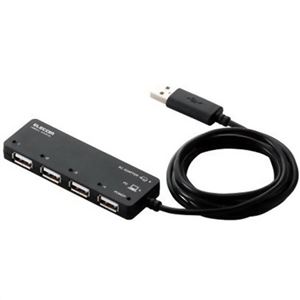 エレコム USBハブ セルフパワー・バスパワー両用 4ポートUSB2.0 ACアダプタ付 ブラック U2H-EG4SBK