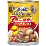 愛犬元気缶 味わいと健康プラス 7歳以上用 角切りビーフ&チキン・野菜 375g