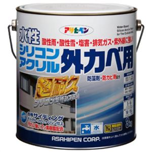 アサヒペン 水性シリコンアクリル外かべ用 ソフトグレー 3kg