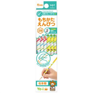 トンボ鉛筆 もちかたえんぴつ2B 6角軸 右手用 12本 KE-KY-2B