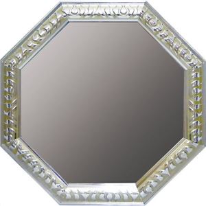 ユーパワー アンティーク八角ミラー Lサイズ AM-05021 シルバー