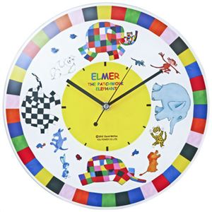 ユーパワー ぞうのエルマー ガラスウォールクロック ZC-05001
