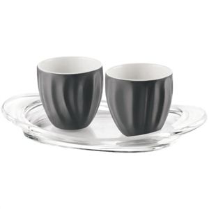 グッチーニ AQUA ティーカップ&トレーセット グレー 280605.22