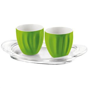 グッチーニ AQUA ティーカップ&トレーセット グリーン 280605.44