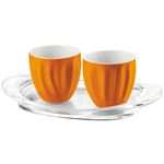 グッチーニ AQUA ティーカップ&トレーセット オレンジ 280605.45