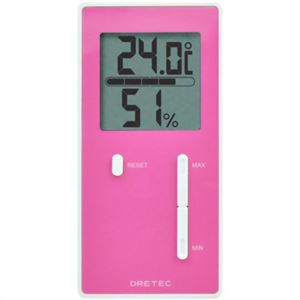 ドリテック 快適度表示付温湿度計 レクタ ピンク O-237PK