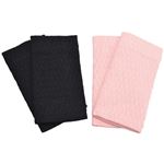 健脚工房 あったか足首ウォーマー ピンク・ブラック 2色組 22-25cm