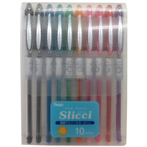 ぺんてる ゲルインキボールペン スリッチ 0.25mm 超極細 10色セット BG202-10