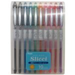 ぺんてる ゲルインキボールペン スリッチ 0.25mm 超極細 10色セット BG202-10
